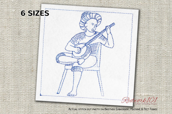 Banjo Player Redwork Design: A Stitcherβs Review