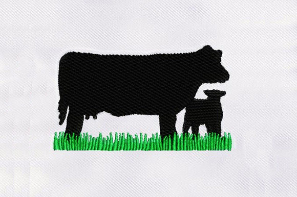 Black Angus Cattle: Farm Charm for Embroidery