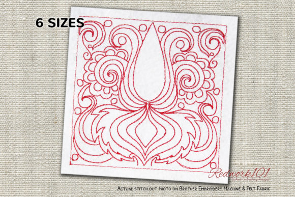 Indian Cultural Pattern Redwork Review
